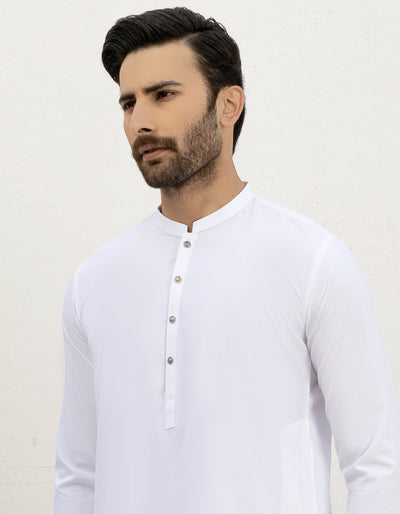 Blended Off White Kurta Pajama - J. Junaid Jamshed