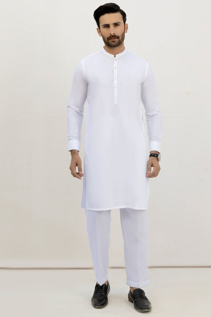 Blended Off White Kurta Pajama - J. Junaid Jamshed