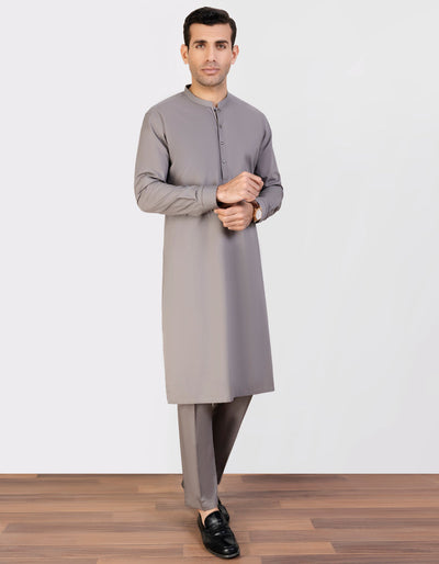 Cotton Grey Kurta Pajama - J. Junaid Jamshed