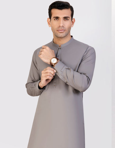 Cotton Grey Kurta Pajama - J. Junaid Jamshed