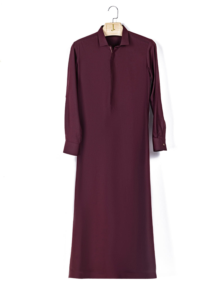 Polyester Cotton Dark Brown Jubba - J. Junaid Jamshed