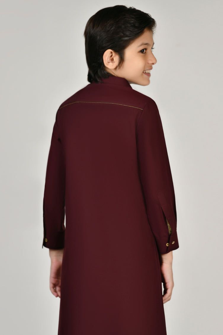Blended Dark Brown Jubba - J. Junaid Jamshed