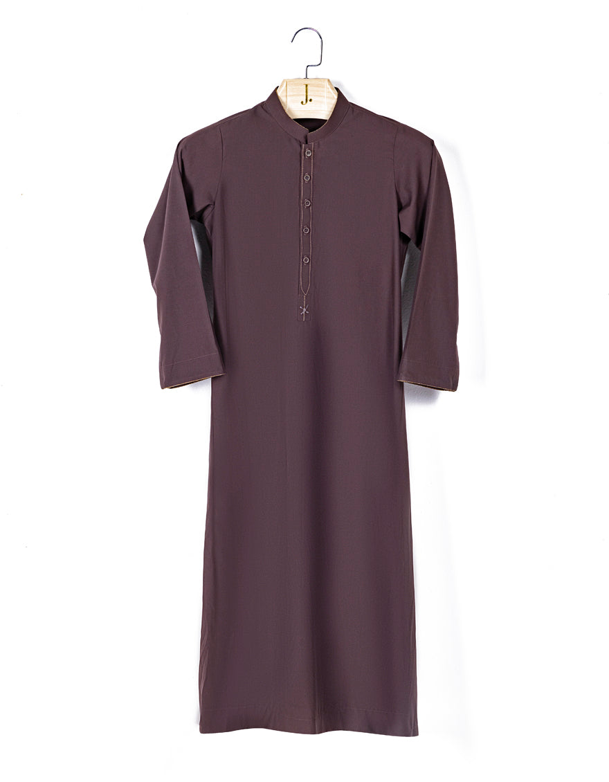 Cambric Brown Jubba - J. Junaid Jamshed