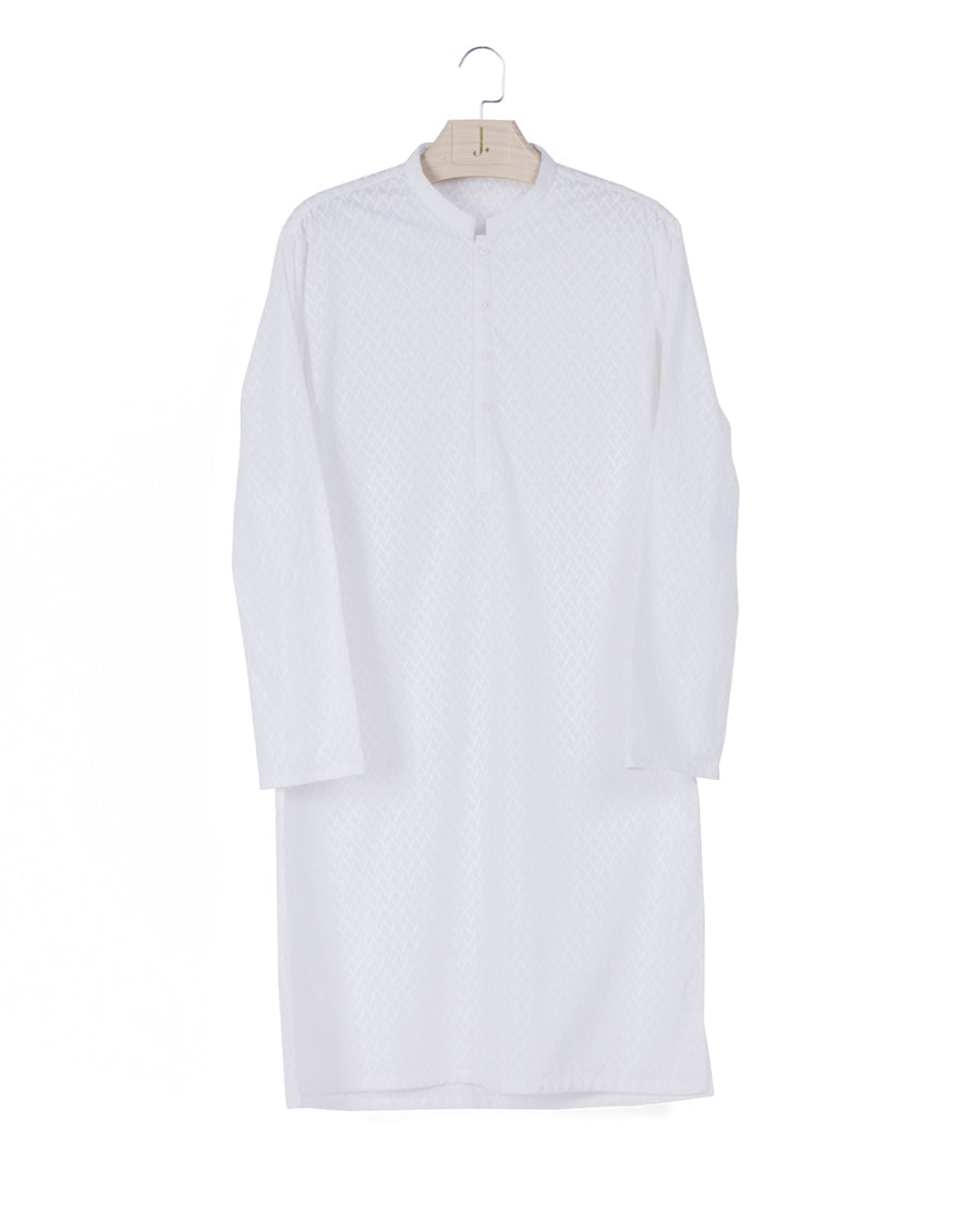 Cotton White Shalwar Kameez - J. Junaid Jamshed