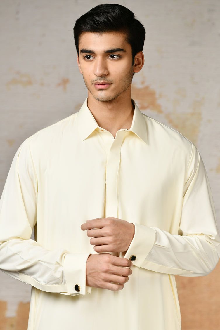 Blended Cream Jubba - J. Junaid Jamshed