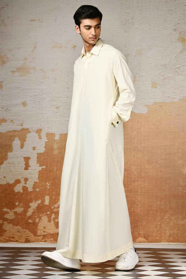 Blended Cream Jubba - J. Junaid Jamshed