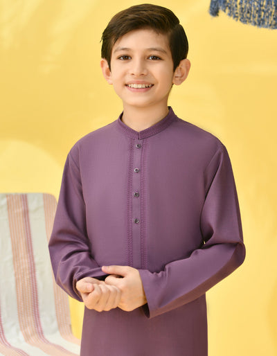 Blended Purple Kurta Trouser - J. Junaid Jamshed