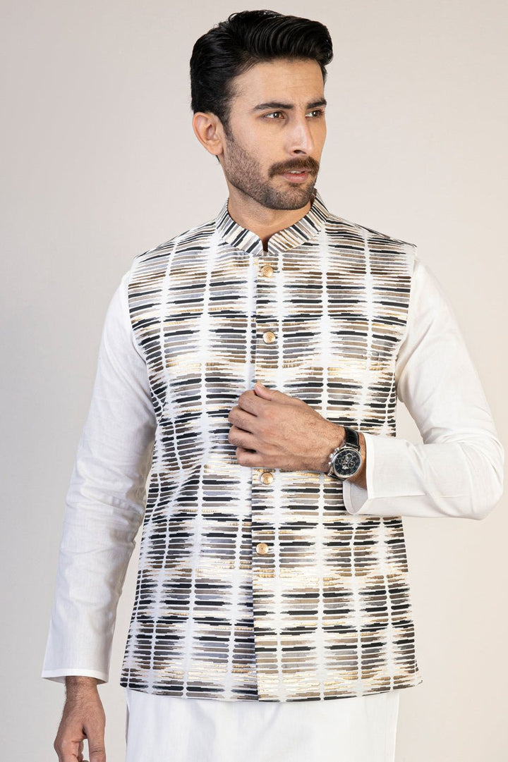 Polyester White Waistcoat - Almirah