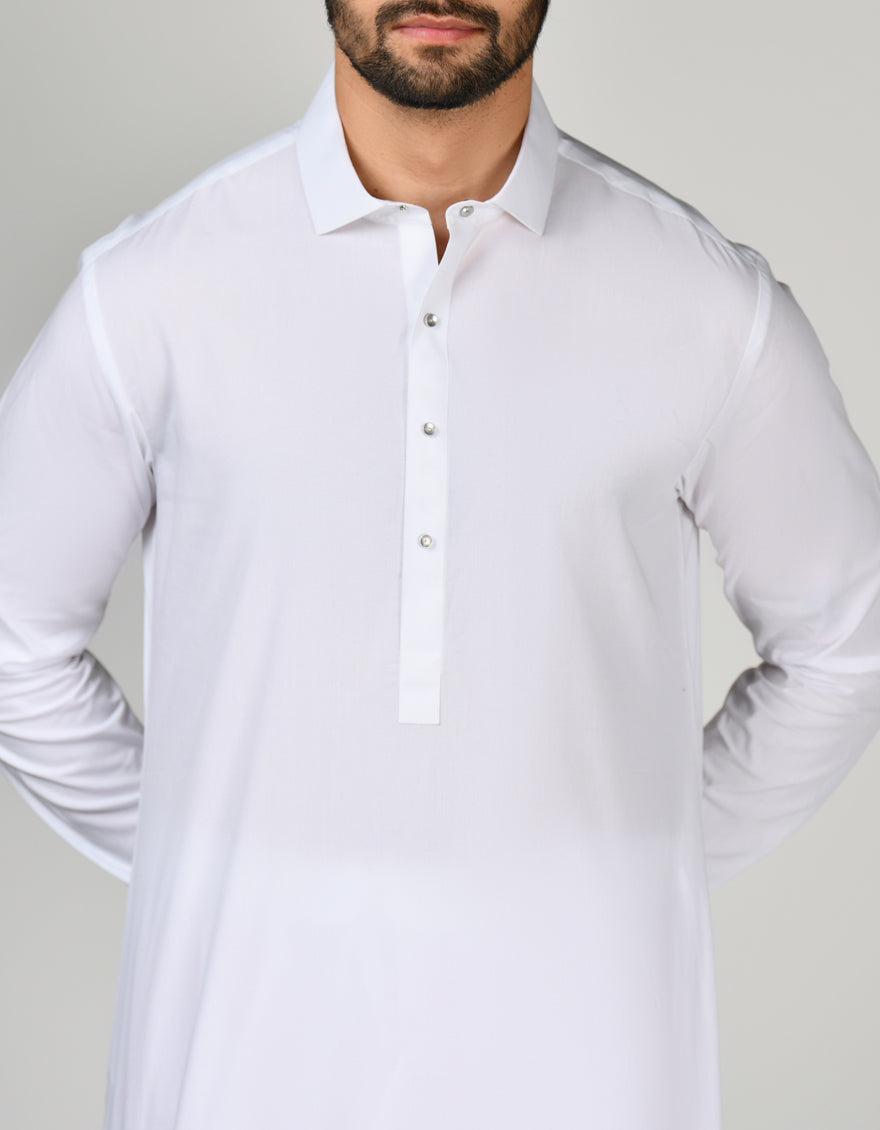 Cotton White Shalwar Kameez - J. Junaid Jamshed – Janan