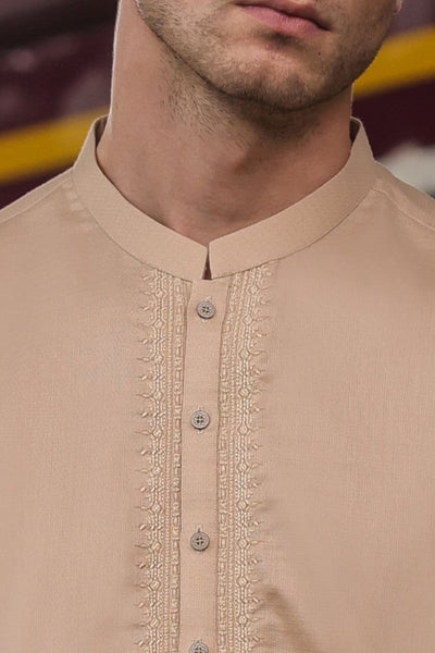 Cotton Beige Shalwar Kameez - J. Junaid Jamshed