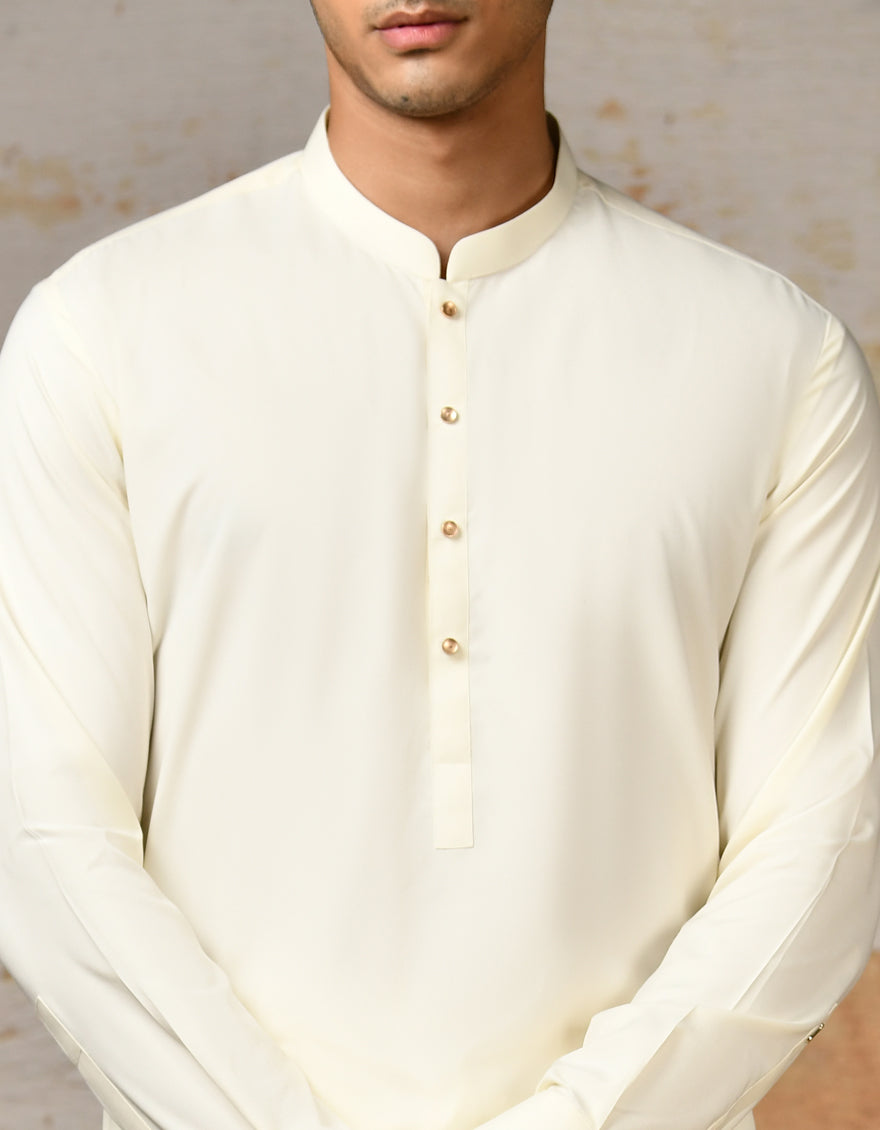 Blended White Shalwar Kameez - J. Junaid Jamshed