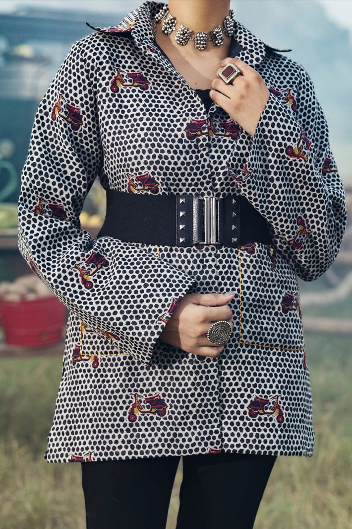 Yarn Dyed Black & White Jacket - Almirah
