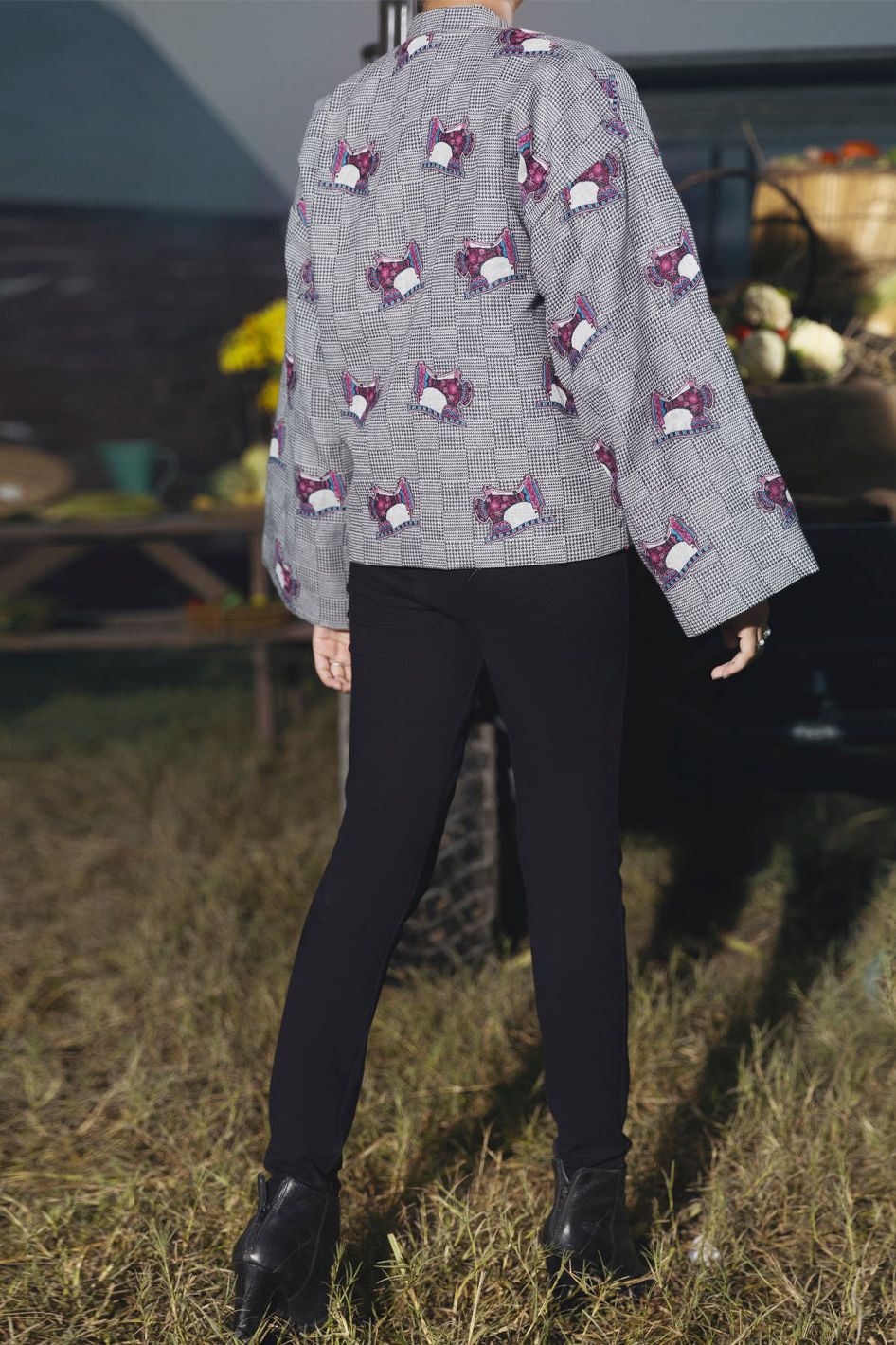 Blended Black & White Jacket - Almirah