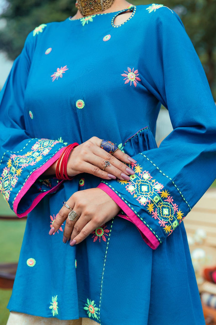 Cambric Blue Kurti - Almirah