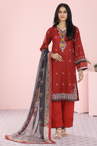 Lawn Red 3 Piece Suit - Beechtree