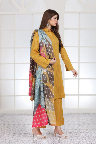 Mustard Cambric Suit (3 Piece) - Limelight