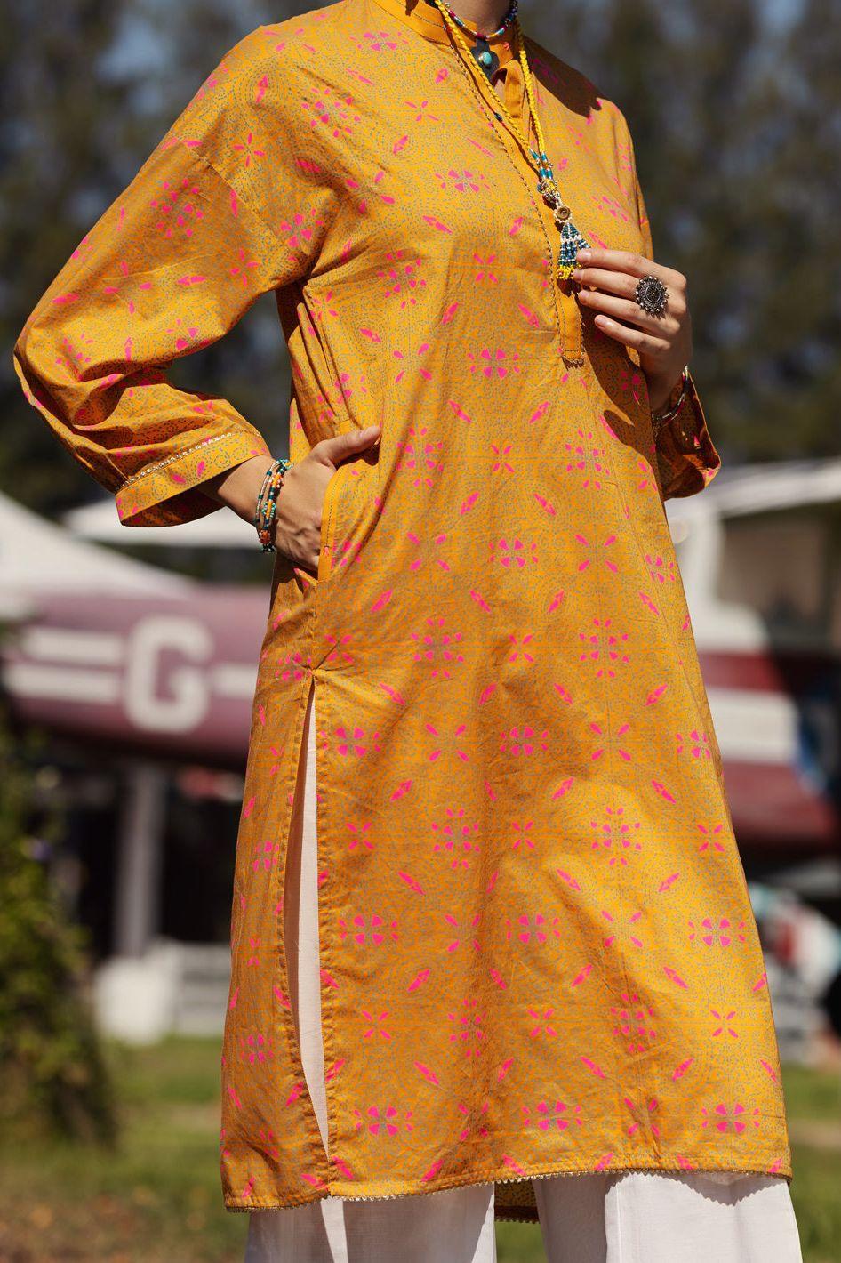 Lawn Orange Kurti - Almirah