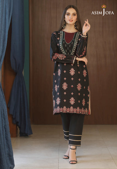 Black Jacquard Kurti - Asim Jofa