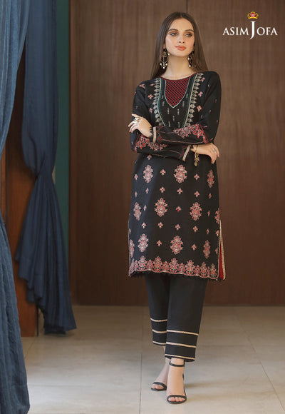 Black Jacquard Kurti - Asim Jofa