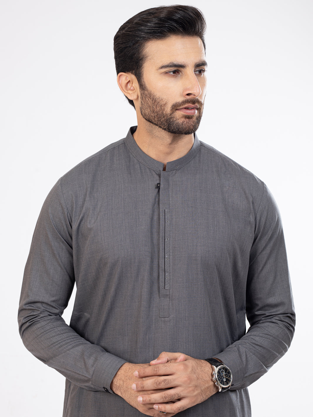 Blended Dark Grey Kameez Shalwar - Almirah