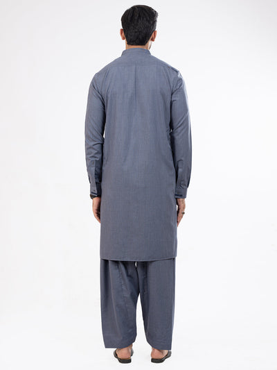 Blended Bluish Grey Kameez Shalwar - Almirah