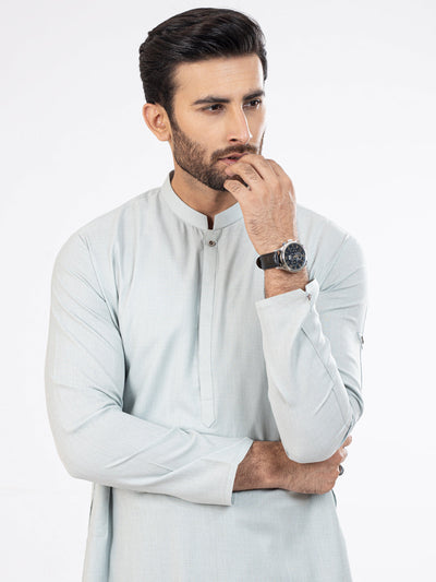 Polyester Viscose Light Blue Kurta Trouser - Almirah