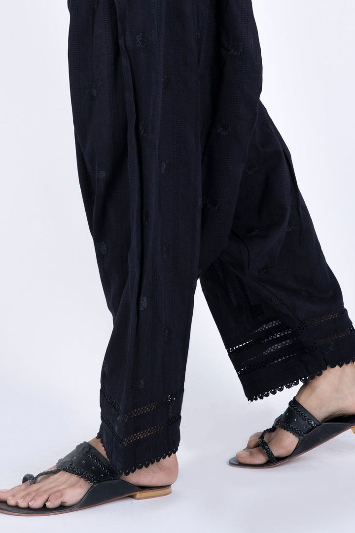 Jacquard Black Trouser - Almirah