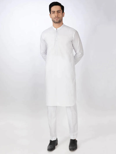 Cotton White Kurta Trouser - Almirah