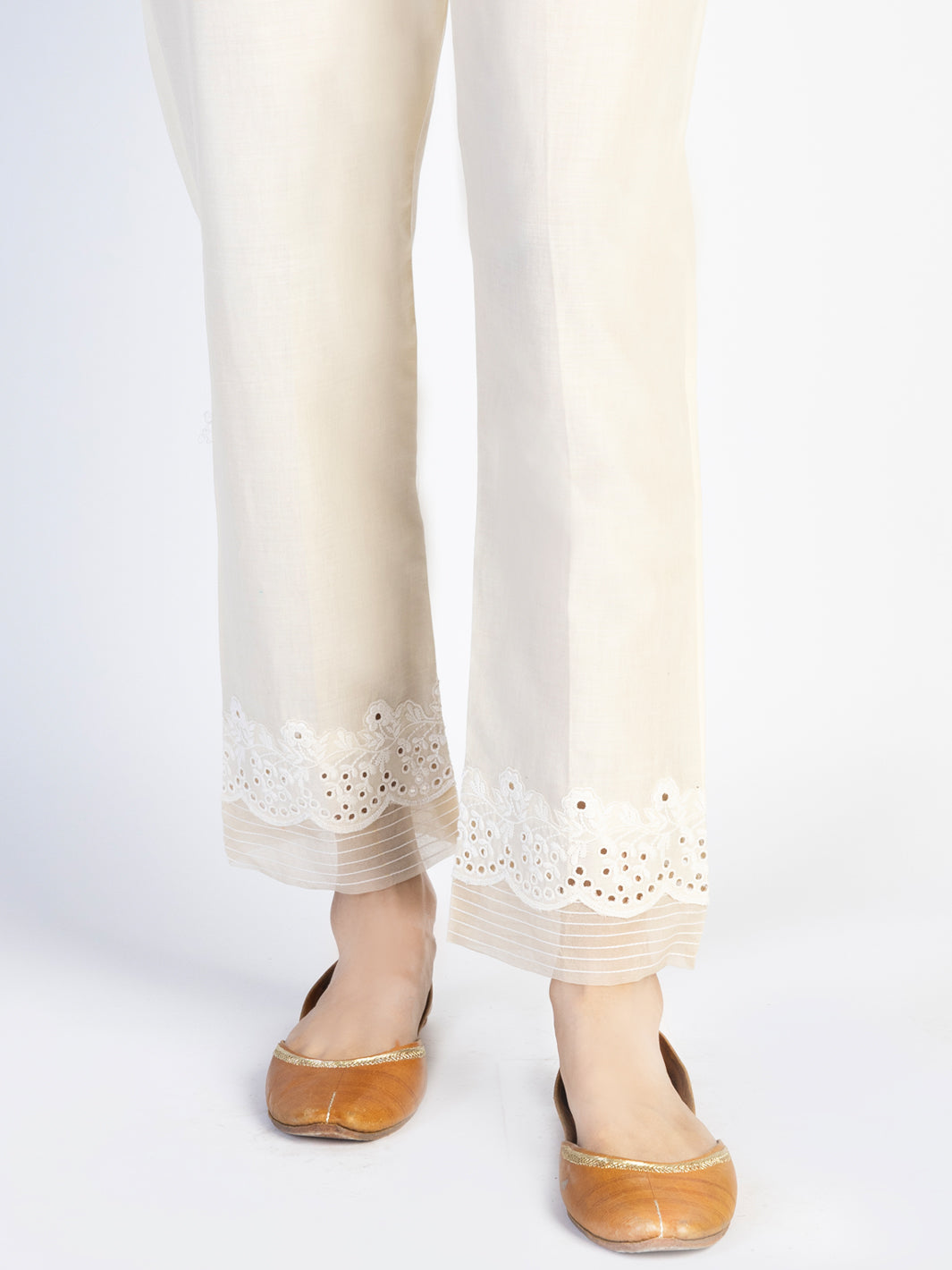 Cambric Off White Ladies Trouser - Almirah