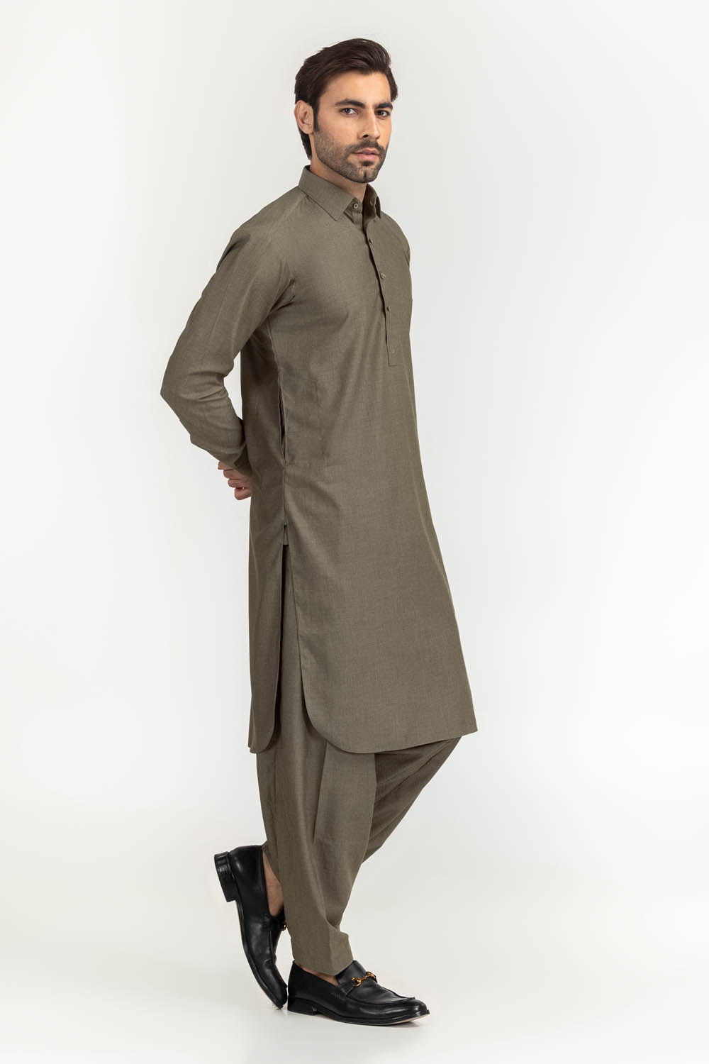 Khaki Kameez Shalwar - Gul Ahmed