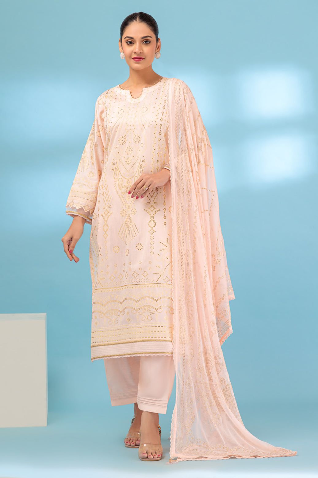 Viscose Peach 3 Piece Suit - Bonanza