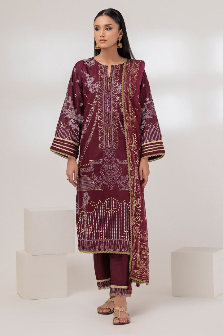 Viscose Maroon 3 Piece Suit - Bonanza