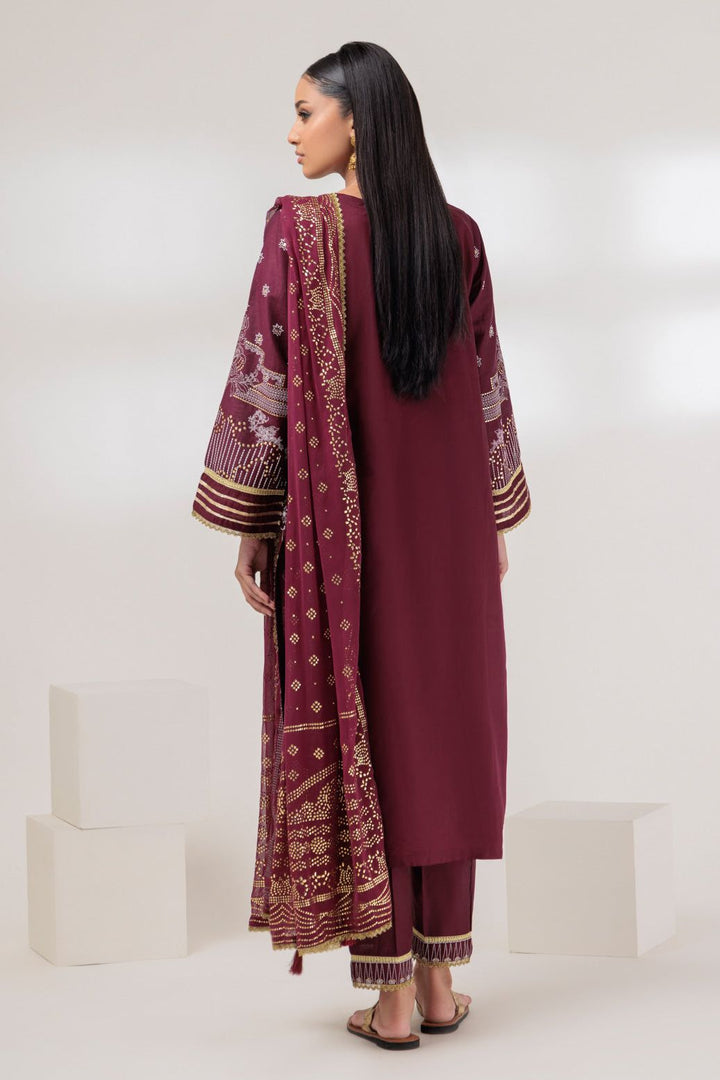 Viscose Maroon 3 Piece Suit - Bonanza