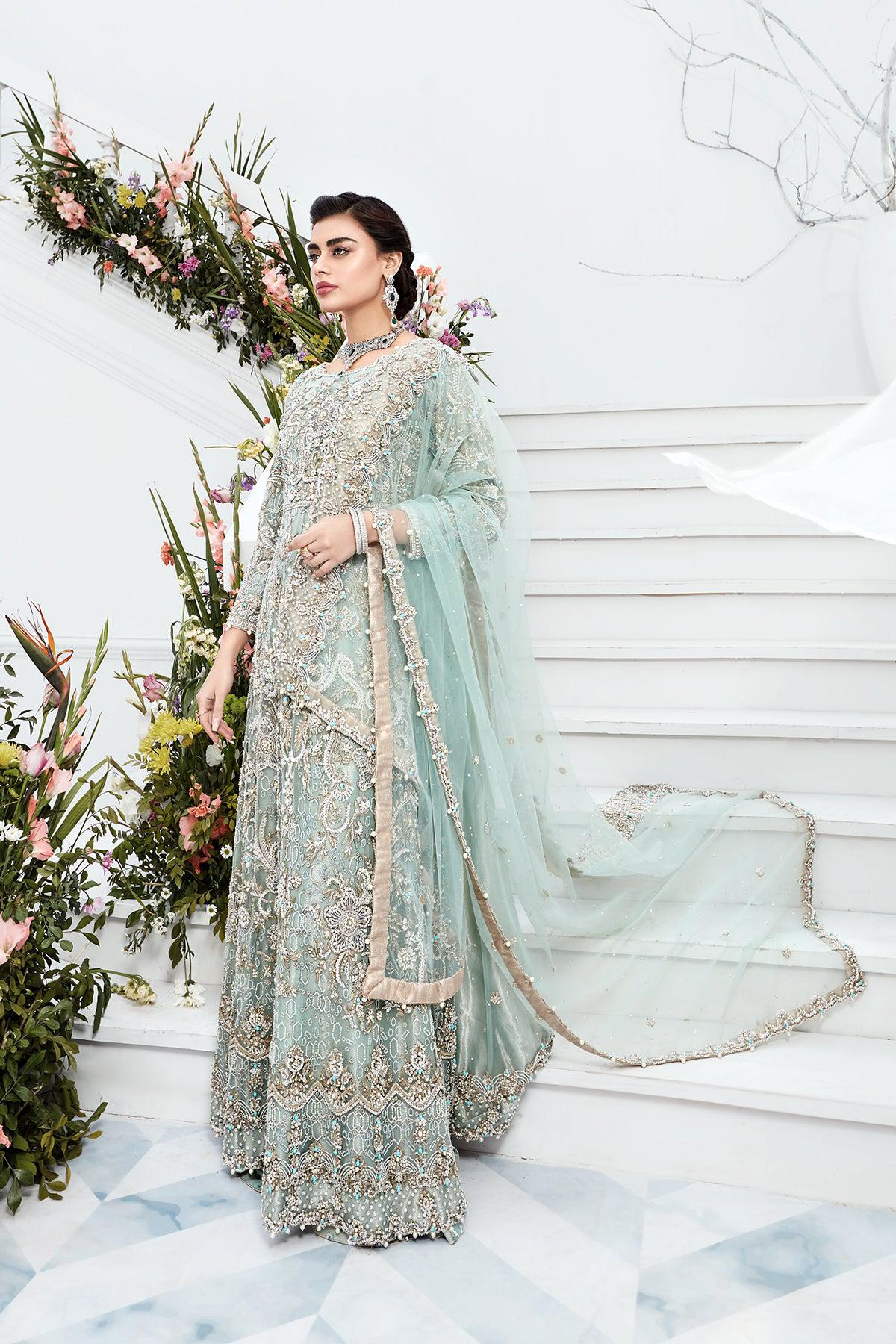 Mint Green Gown with Sharara