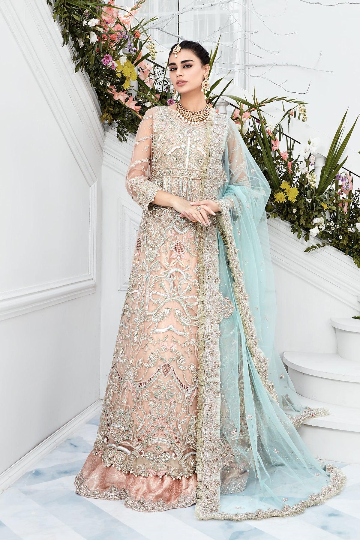 Blush Pink Gown with Lehnga