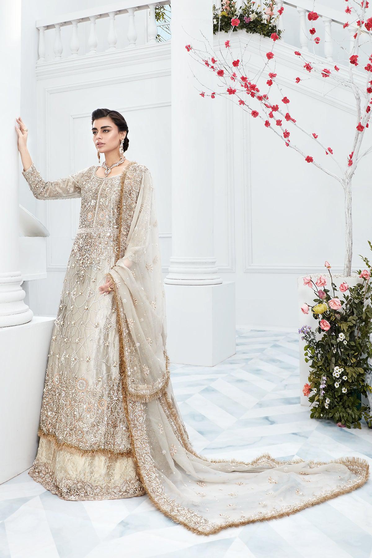 Ivory Gold Gown with Lehnga