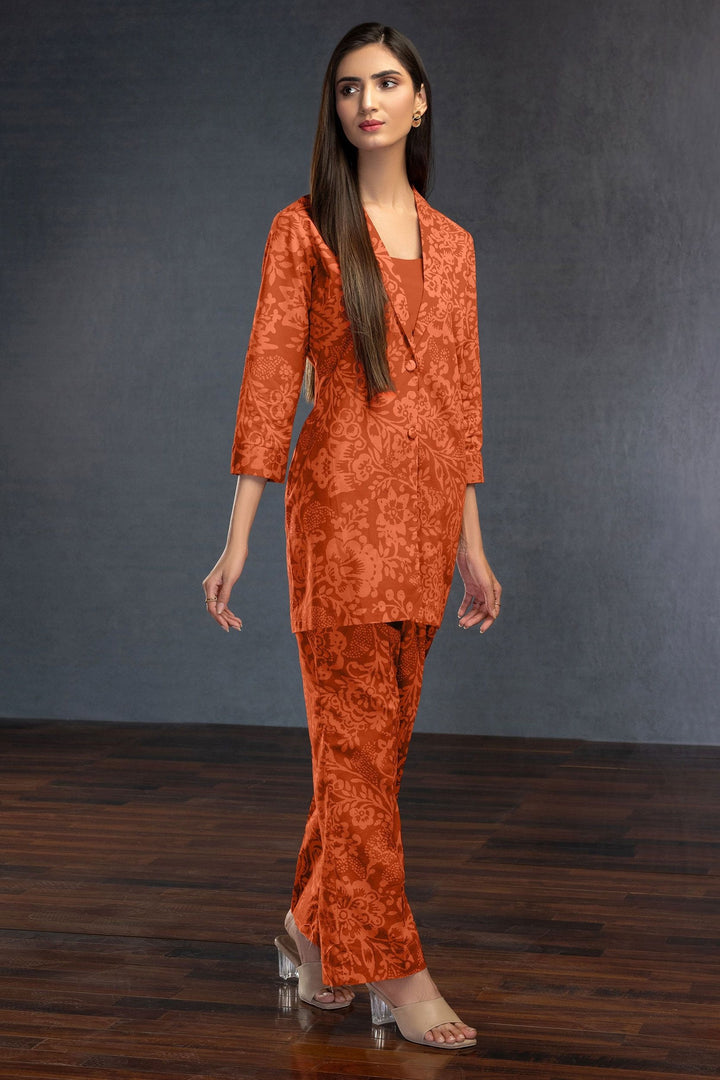 Viscose Lawn Orange Kurti - Limelight