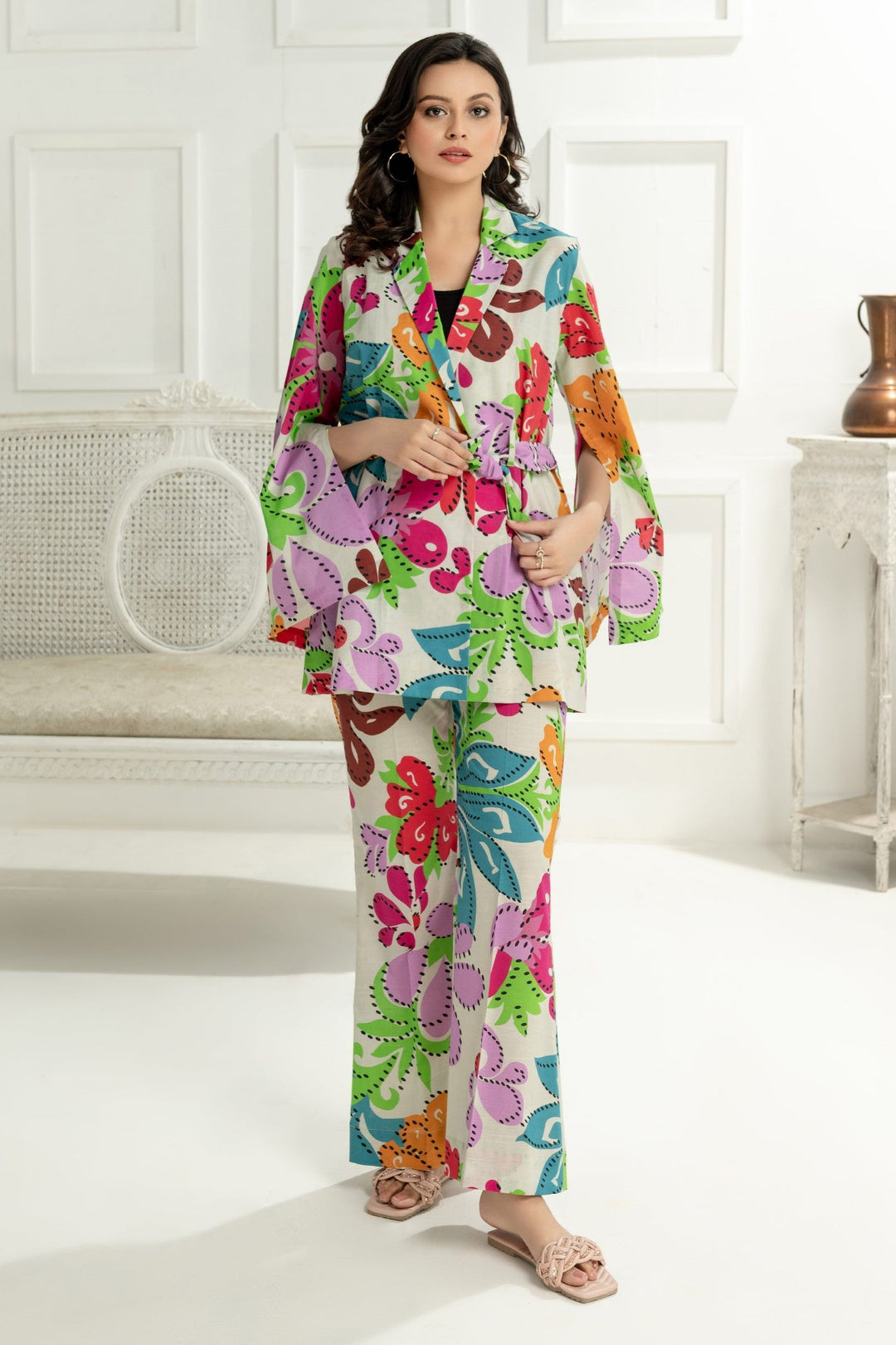 Lawn Off White Kurti - Limelight