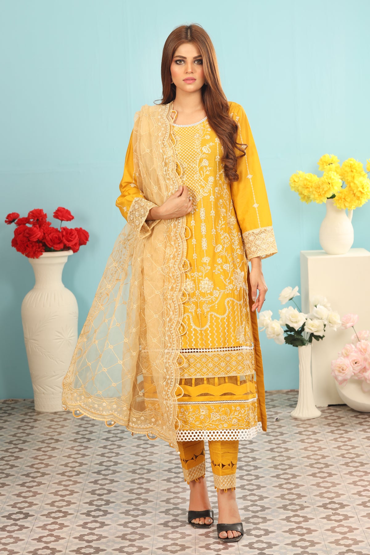 Chambeli 3 Piece Suit - Farasha Bahaar Collection