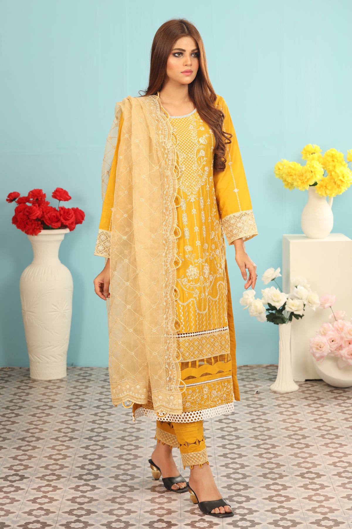 Chambeli 3 Piece Suit - Farasha Bahaar Collection