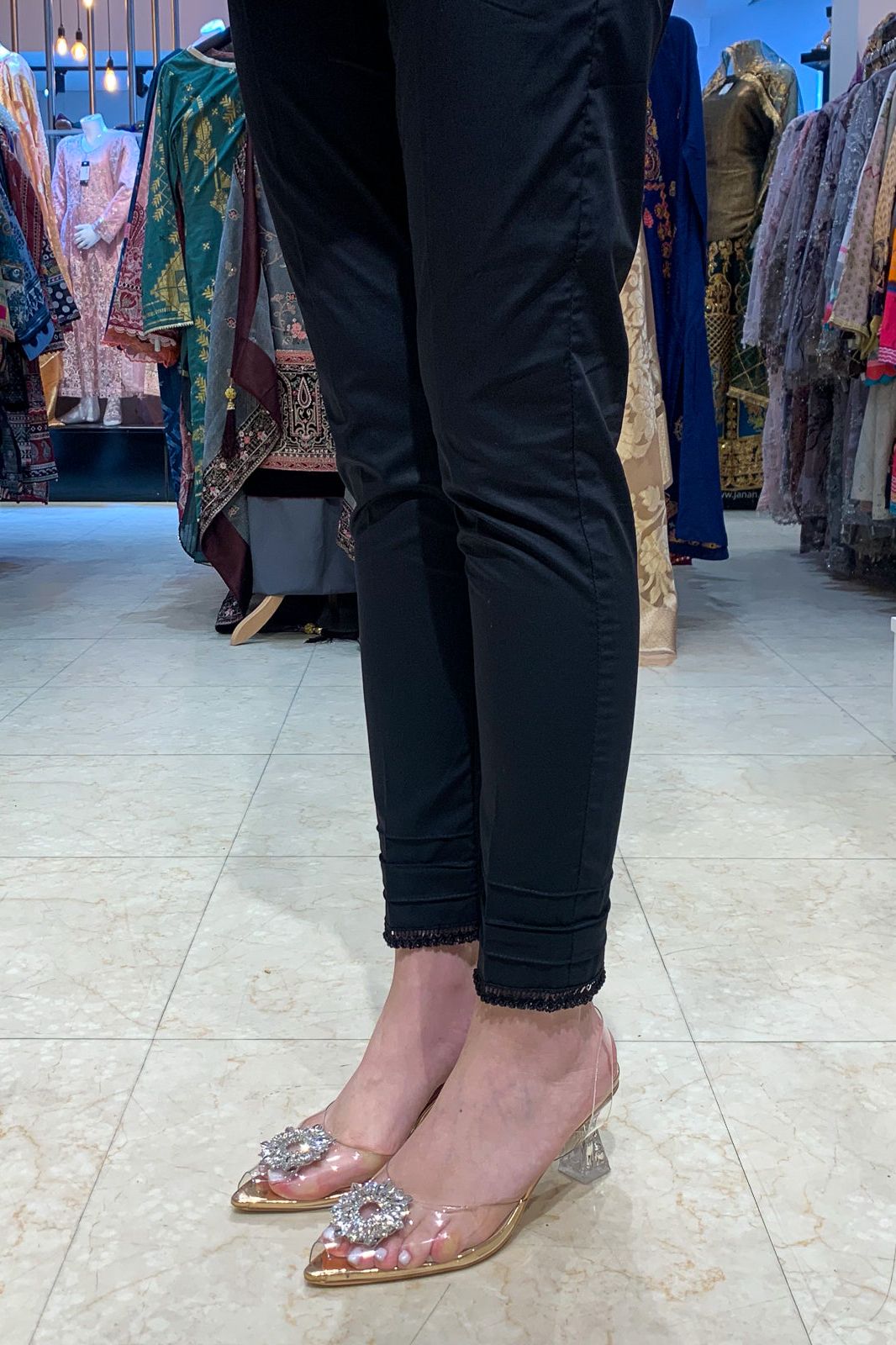 Cotton Black Trouser - Stonez