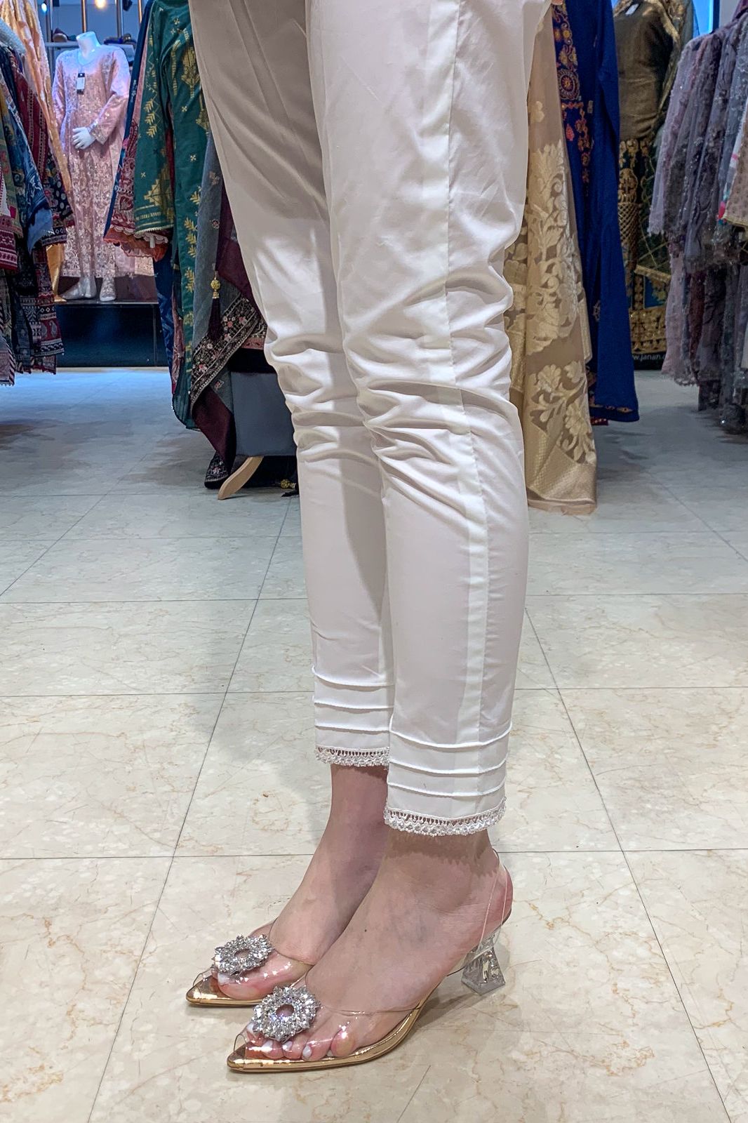 Cotton White Trouser - Stonez