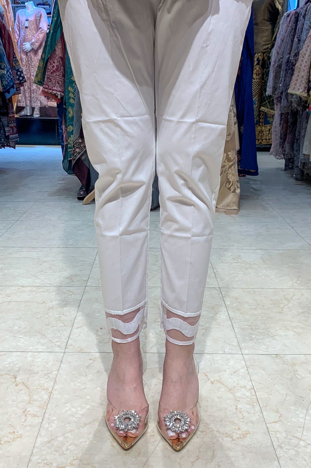 Cotton White Trouser - Stonez
