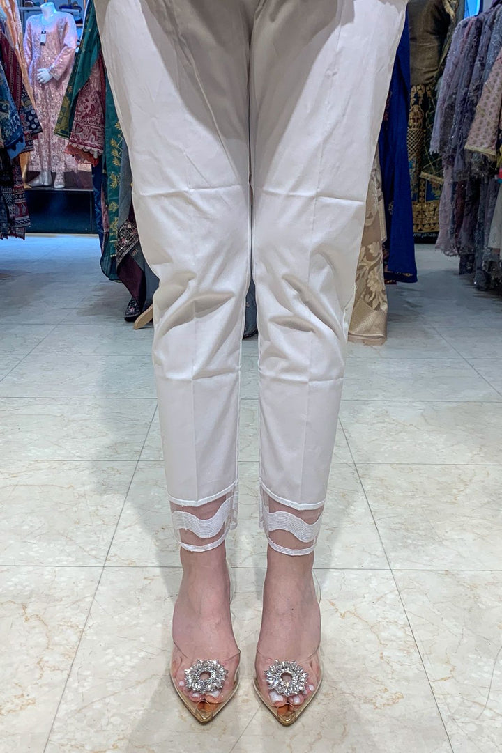 Cotton White Trouser - Stonez