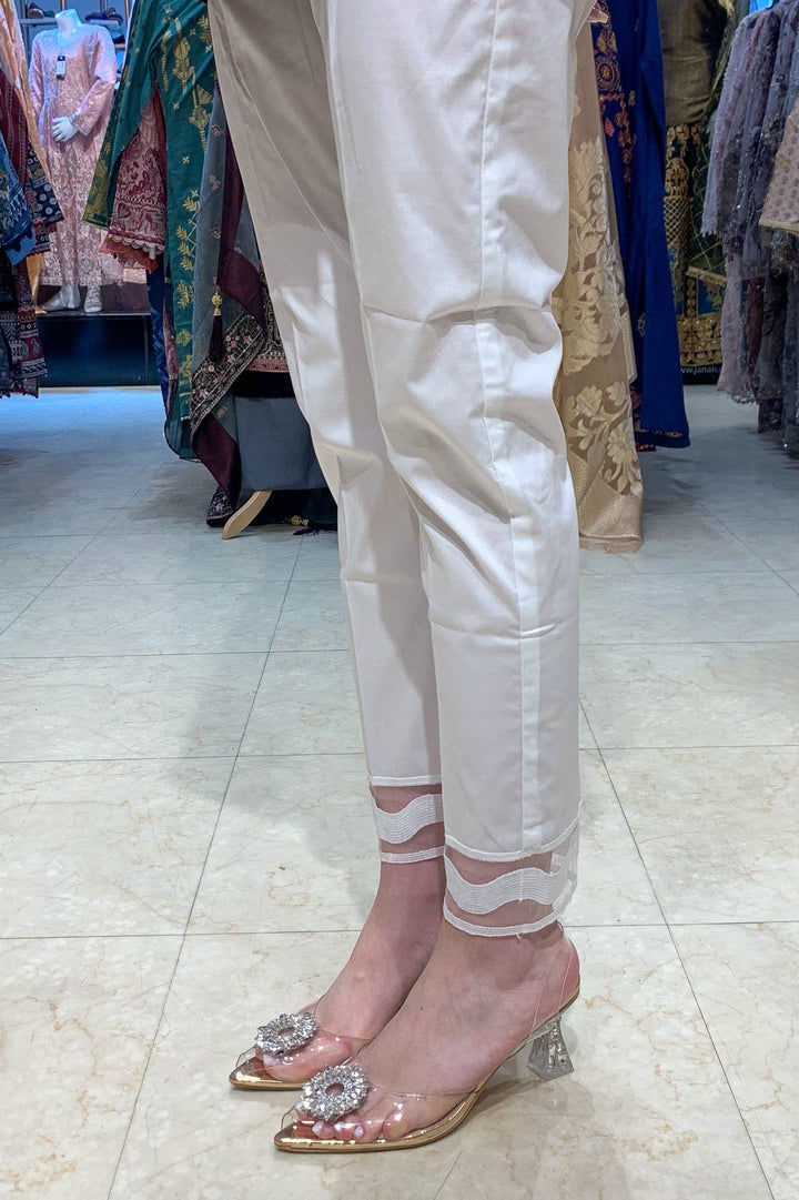 Cotton White Trouser - Stonez