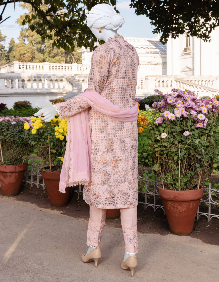 Organza Pink 3 Piece Suit - J. Junaid Jamshed