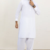 Blended Off White Kameez Shalwar - J. Junaid Jamshed