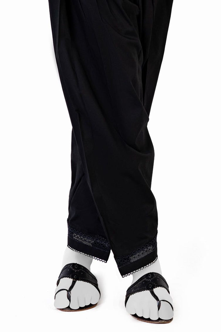 Lawn Black Trouser - J. Junaid Jamshed