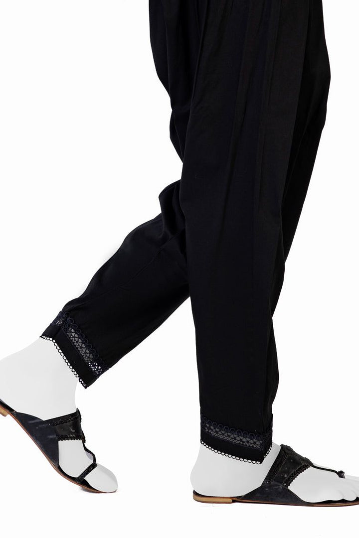 Lawn Black Trouser - J. Junaid Jamshed
