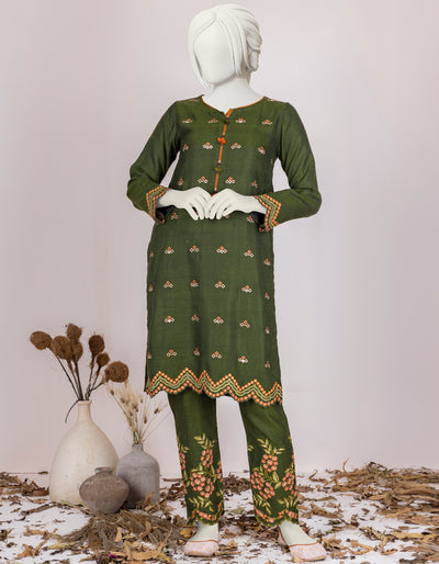 Marina Green Teen Girls 2 Piece Suit - J. Junaid Jamshed